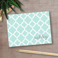 Turquoise Quatrefoil Motif Nom du script