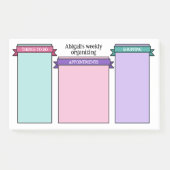 Post-it® Turquoise rose violet mou Étiquettes de ruban Votr (Devant)