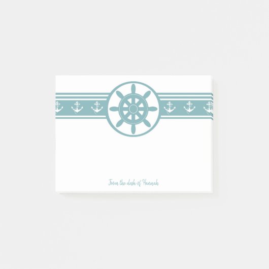 Post-it® Turquoise Ships Roue Notes personnalisées (Devant)