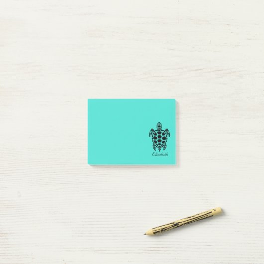 Post-it® Turquoise Tribale sur mesure (Sur un bureau)