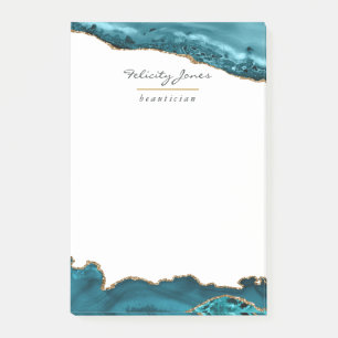 Post-it® Turquoise - Turquoise et Gold Geode Agate Corporat