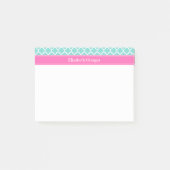 Post-it® Turquoise Wht Moroccan #5 Hot Pink2 Nom Monogram (Devant)