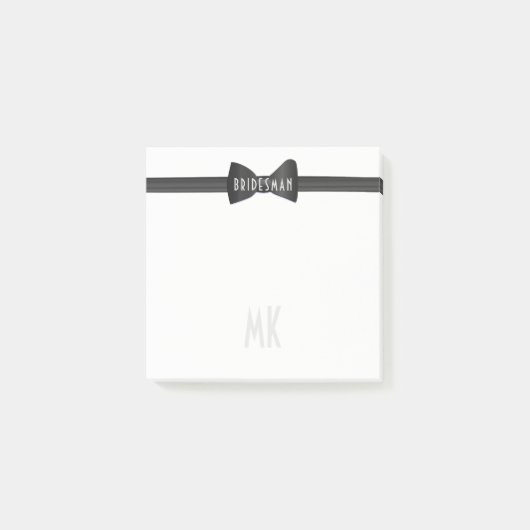 Post-it® Tuxedo Black Cravate mariée 1920 mariage Favor (Devant)