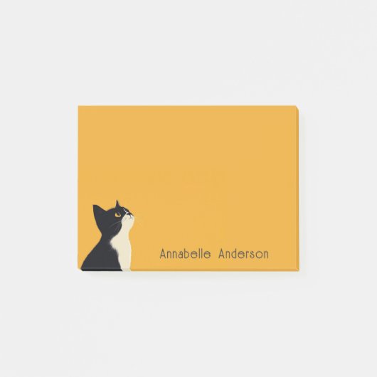 Post-it® Tuxedo Chat sur Yellow Personnaliser (Devant)