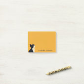 Post-it® Tuxedo Chat sur Yellow Personnaliser (Sur un bureau)