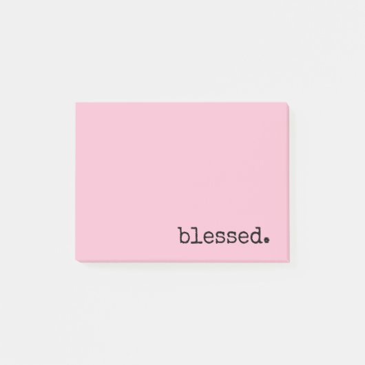 Post-it® typographie bénie rose pastel  (Devant)