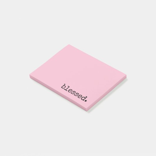 Post-it® typographie bénie rose pastel  (Incliné)