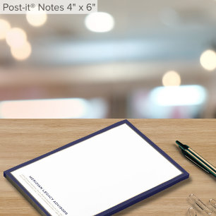 Post-it® Typographie classique Marine Bleu encadré 4x6