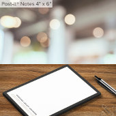 Post-it® Typographie classique noir encadré 4x6