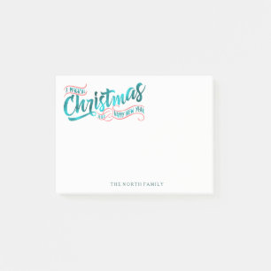 Post-it® Typographie de Noël magique V2 Turquoise ID441