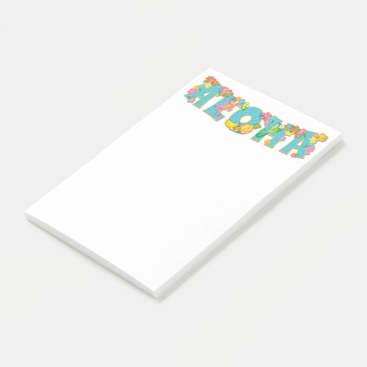 Post-it® Typographie florale de l'Aloha (Incliné)