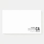 Post-it® Typographie Moderne Blanc & Noir | Nom & Adresse (Devant)
