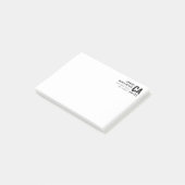 Post-it® Typographie Moderne Blanc & Noir | Nom & Adresse (Incliné)