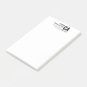 Post-it® Typographie Moderne Blanc & Noir | Nom & Adresse (Incliné)