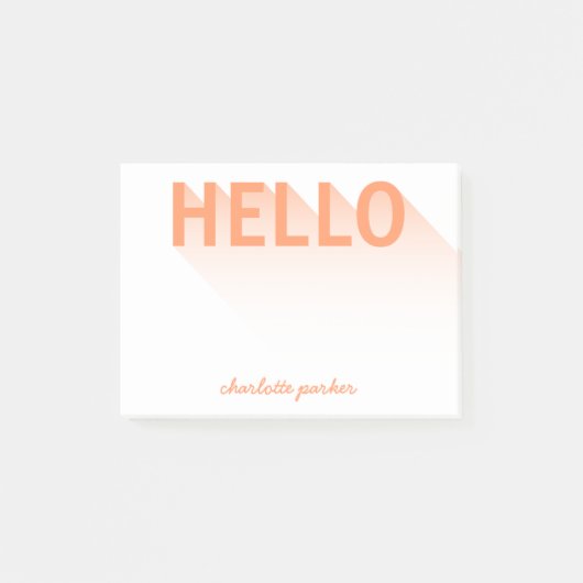 Post-it® Typographie moderne Orange Hello (Devant)