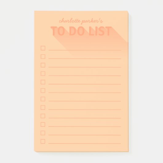 Post-it® Typographie moderne Orange To Do List (Devant)