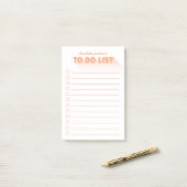 Post-it® Typographie moderne Orange To Do List (Sur un bureau)
