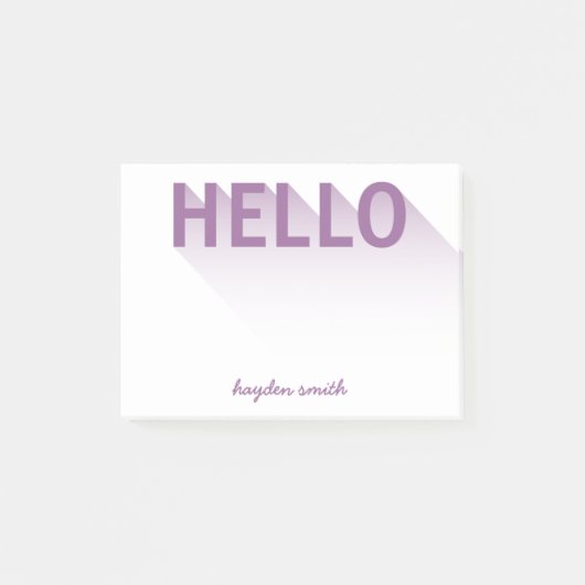 Post-it® Typographie moderne Purple Hello (Devant)