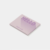Post-it® Typographie moderne Purple Hello (Incliné)