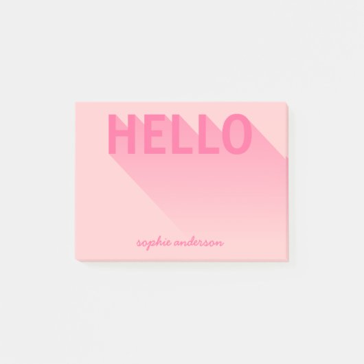 Post-it® Typographie moderne Rose Hello (Devant)