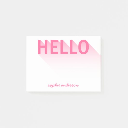Post-it® Typographie moderne Rose Hello (Devant)