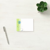 Post-it® Typographie moderne simple à fleurs verte (Bureau)