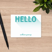 Post-it® Typographie moderne Turquoise Hello