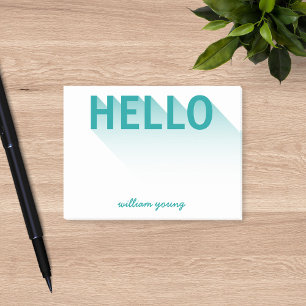 Post-it® Typographie moderne Turquoise Hello