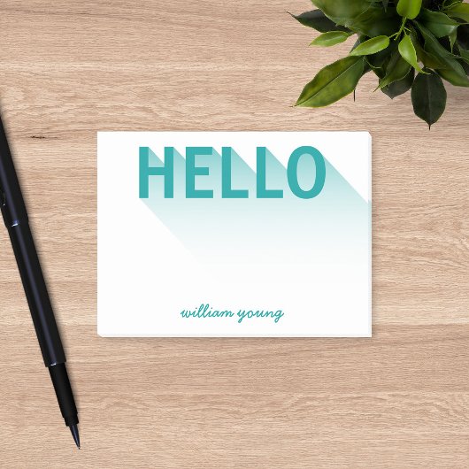 Post-it® Typographie moderne Turquoise Hello