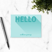Post-it® Typographie moderne Turquoise Hello