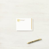 Post-it® Typographie Or M. Gold Stripes Design moderne (Sur un bureau)