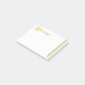 Post-it® Typographie Or M. Gold Stripes Design moderne (Incliné)