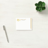 Post-it® Typographie Or Mme Gold Stripes Design moderne (Bureau)