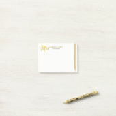 Post-it® Typographie Or Mme Gold Stripes Design moderne (Sur un bureau)