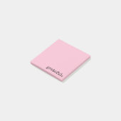 Post-it® typographie reconnaissante rose (Incliné)