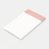 Post-it® Typographie rétro minimale | Monogramme rose (Incliné)