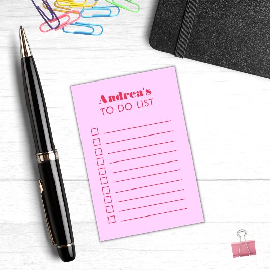 Post-it® Typographie Rétro Rouge Rose Personnalisé À Faire