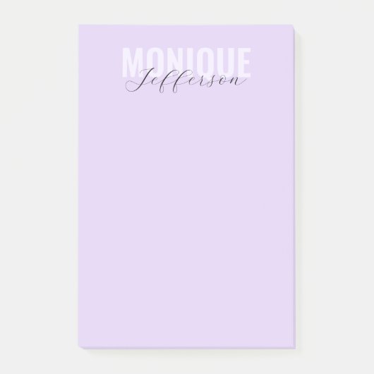Post-it® Typographie & Script Lilac Lavender Monogramme (Devant)
