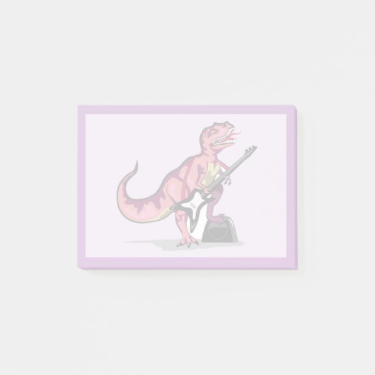 Post-it® Tyrannosaurus Rex Jouant La Guitare. (Devant)