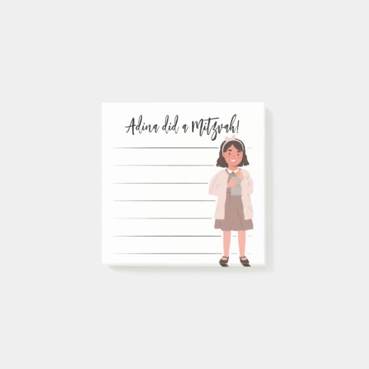 Post-it® Tzedaka Mitzvah Notes - Girl Giving Tzedaka (Devant)