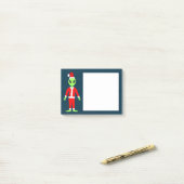 Post-it® UFO Ho Ho Père alien de Noël (Sur un bureau)
