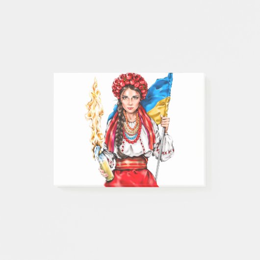 Post-it® Ukrainian Girl Fighting for Freedom (Devant)