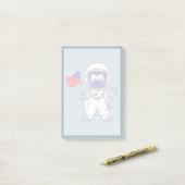 Post-it® Un astronaute parasaurolophus tient le drapeau amé (Sur un bureau)