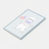 Post-it® Un astronaute parasaurolophus tient le drapeau amé (Incliné)