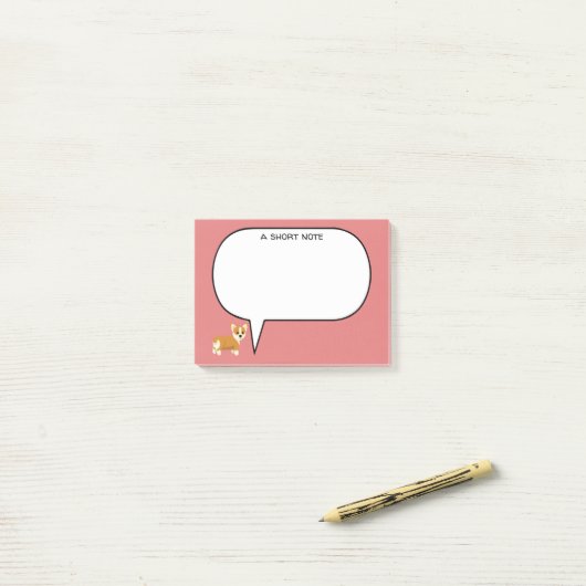 Post-it® Un Corgi à courte note (Sur un bureau)