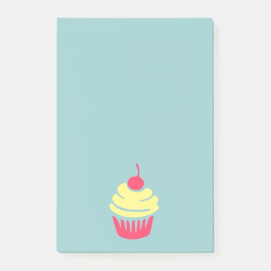 Post-it® Un cupcake de rose et de jaune avec Cherry On Top (Devant)