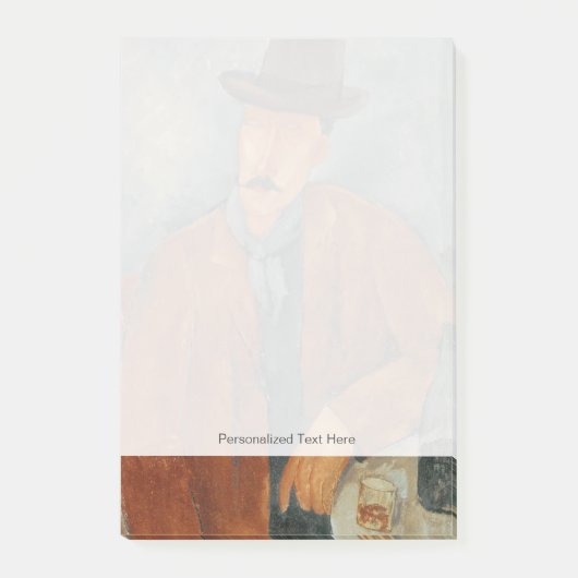 Post-it® Un homme assis se penchant sur une table (Devant)
