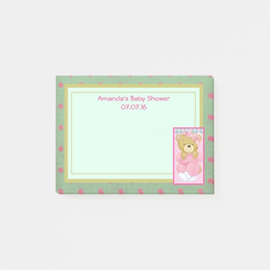 Post-it® Un joli Baby shower d'ours rose (Devant)