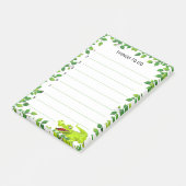 Post-it® Un joli crocodile heureux avec cadre en feuilles Q (Incliné)