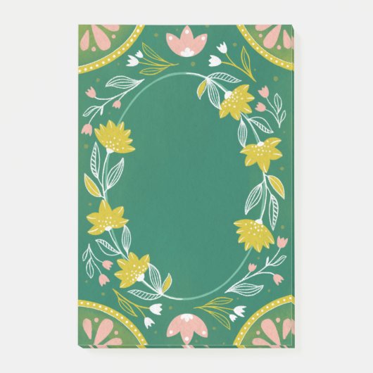 Post-it® Un joli motif floral vert. La verdure botanique (Devant)